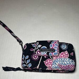 Vera Bradley Alpine Floral Zip Around Wallet Wristlet Purple/blue/black/pink